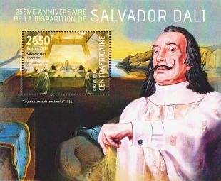 Het wonder Salvador Dalí weergegeven op postzegels