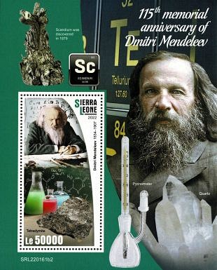 Filatelistische aandacht voor: Dmitri Ivanovitsj Mendelejev (41)