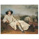 De reiziger J.W. von Goethe geschilderd in een landschap (1) - 2