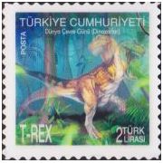 Turkse dinosauruspostzegel in 3D
