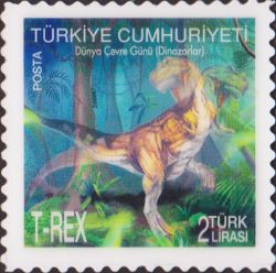 Turkse dinosauruspostzegel in 3D 