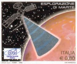 Italiaanse hologrampostzegel toont marsonderzoek 