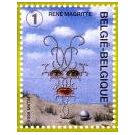 Schilderijen Magritte  op Belgische postzegels