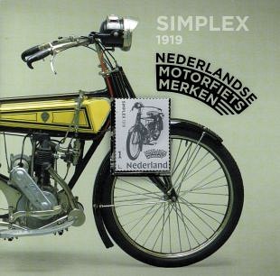 Nederlandse motorfietsen op zilverenpostzegels afgebeeld