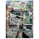 Anaglyfenfoto’s van actieve en stuntende skateboarders