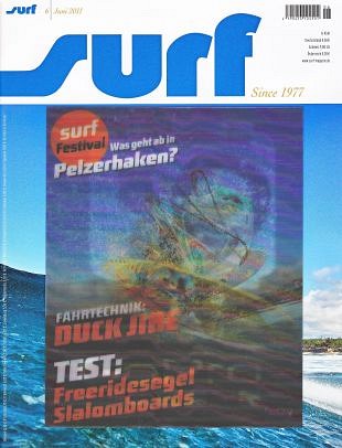 Lenticulair plaatje met acht bewegingen voor surfblad